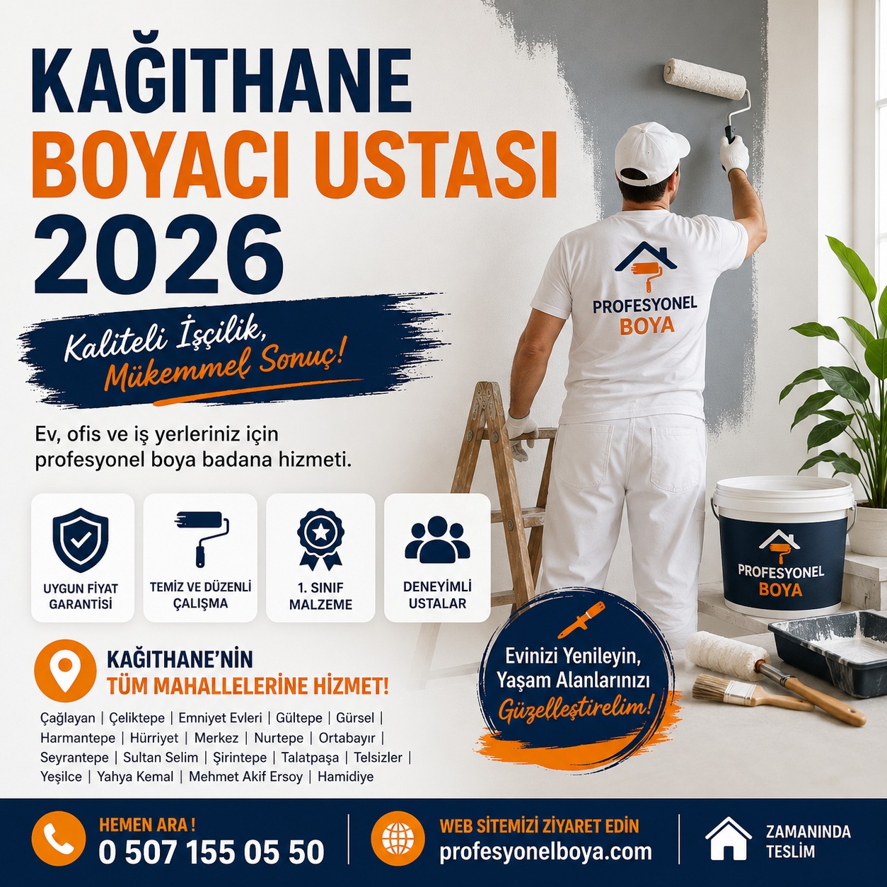 Kağıthane boya badana uygulaması